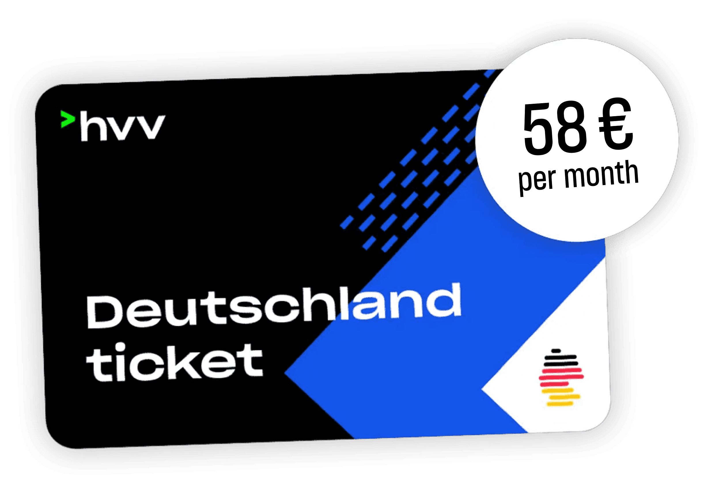 hvv Deutschlandticket Chipkarte 58 Euro monthly Price