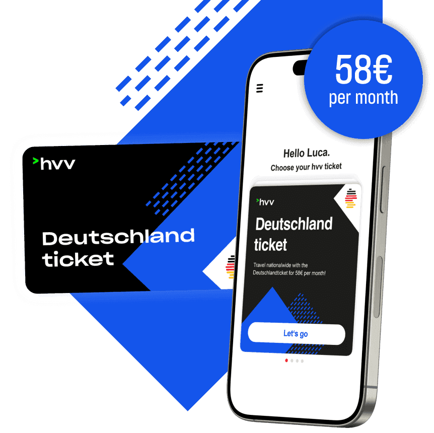 hvv Deutschlandticket als Chipkarte oder digital kaufen für 58 Euro